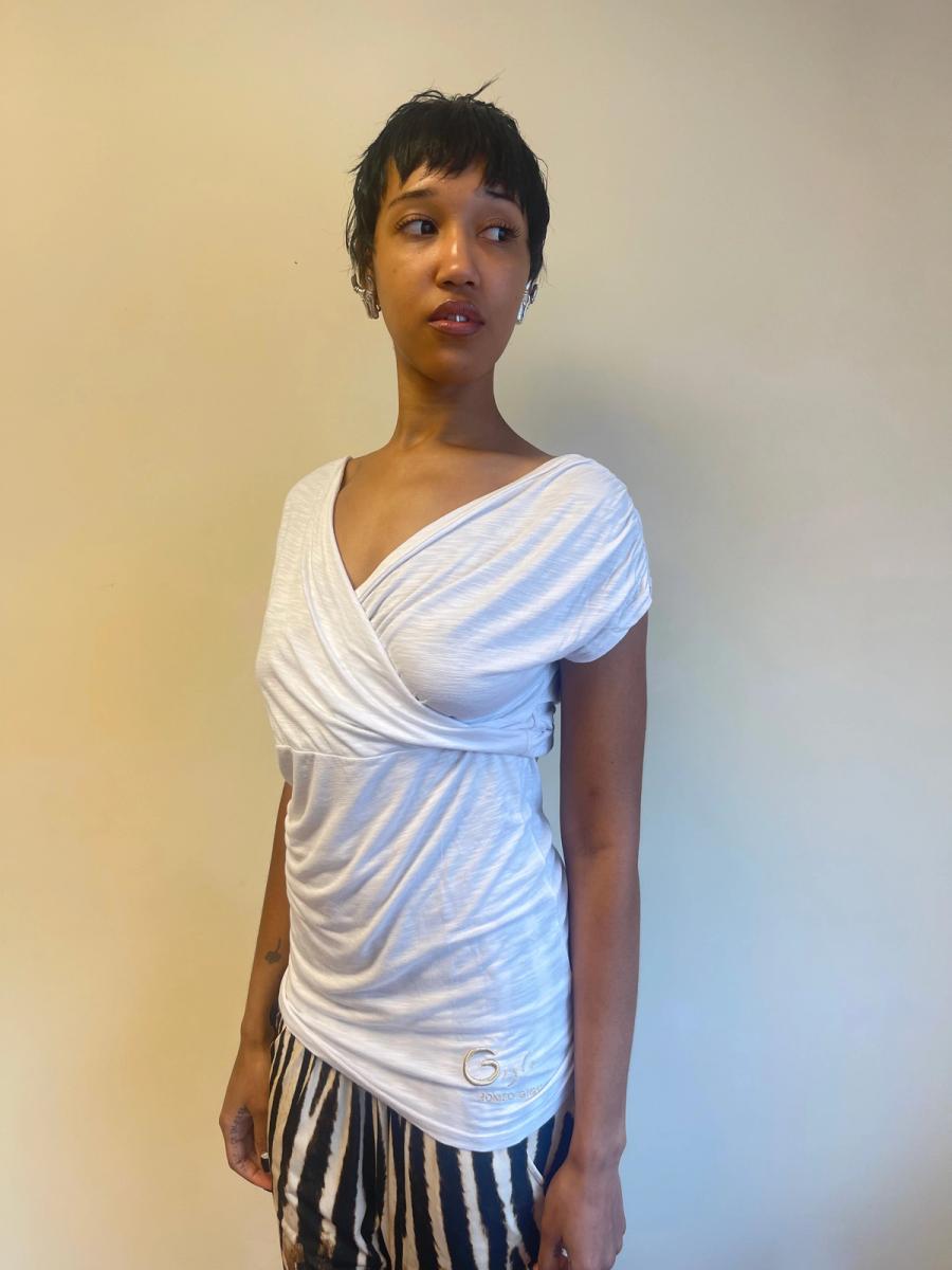 Romeo Gigli White Draped Top product image