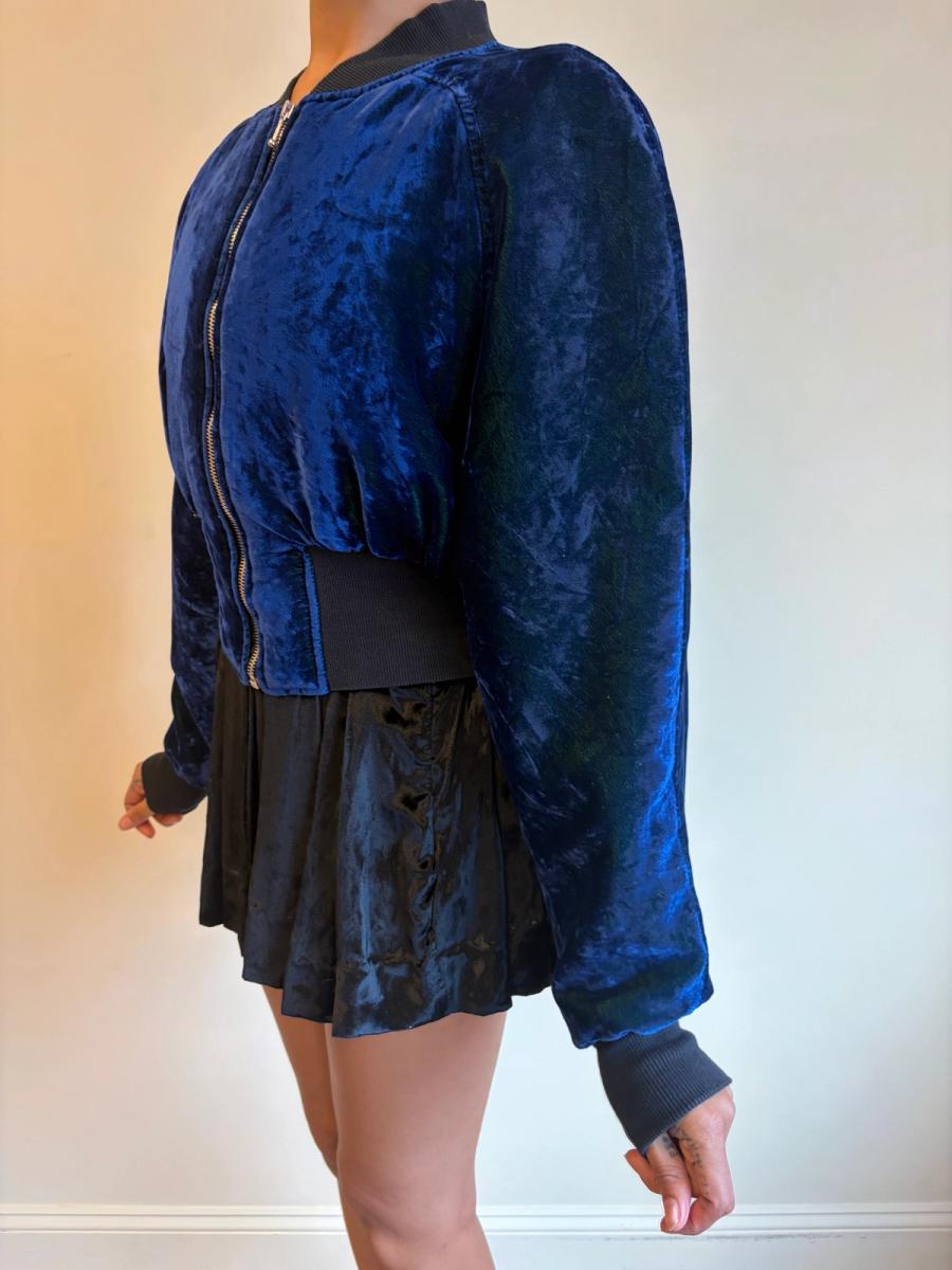 80s-90s Boy London Changeable Blue Velvet Bomber  product image