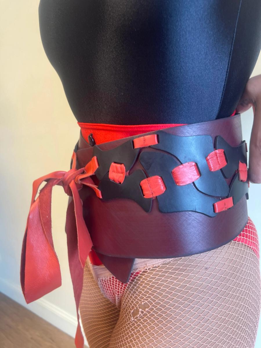 Save The Queen! Leather Patchwork Wrap Belt product image
