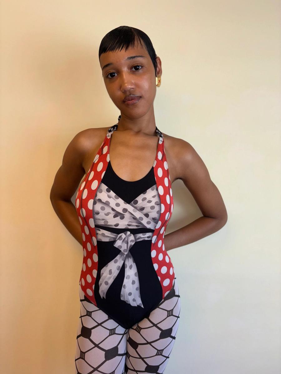 80s Chantal Thomass Tromp L'oeil Bodysuit