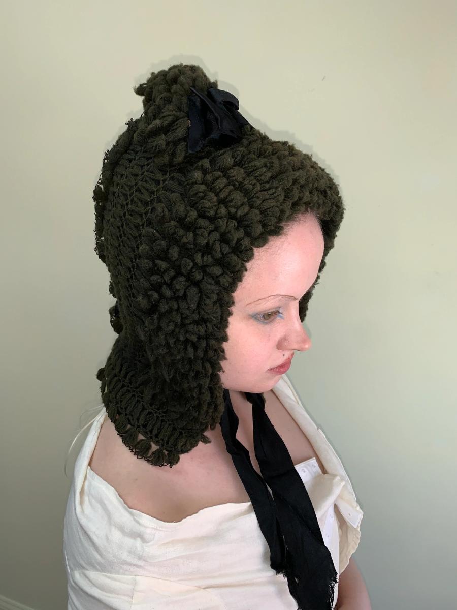 1890s Knit Winter Bonnet product image