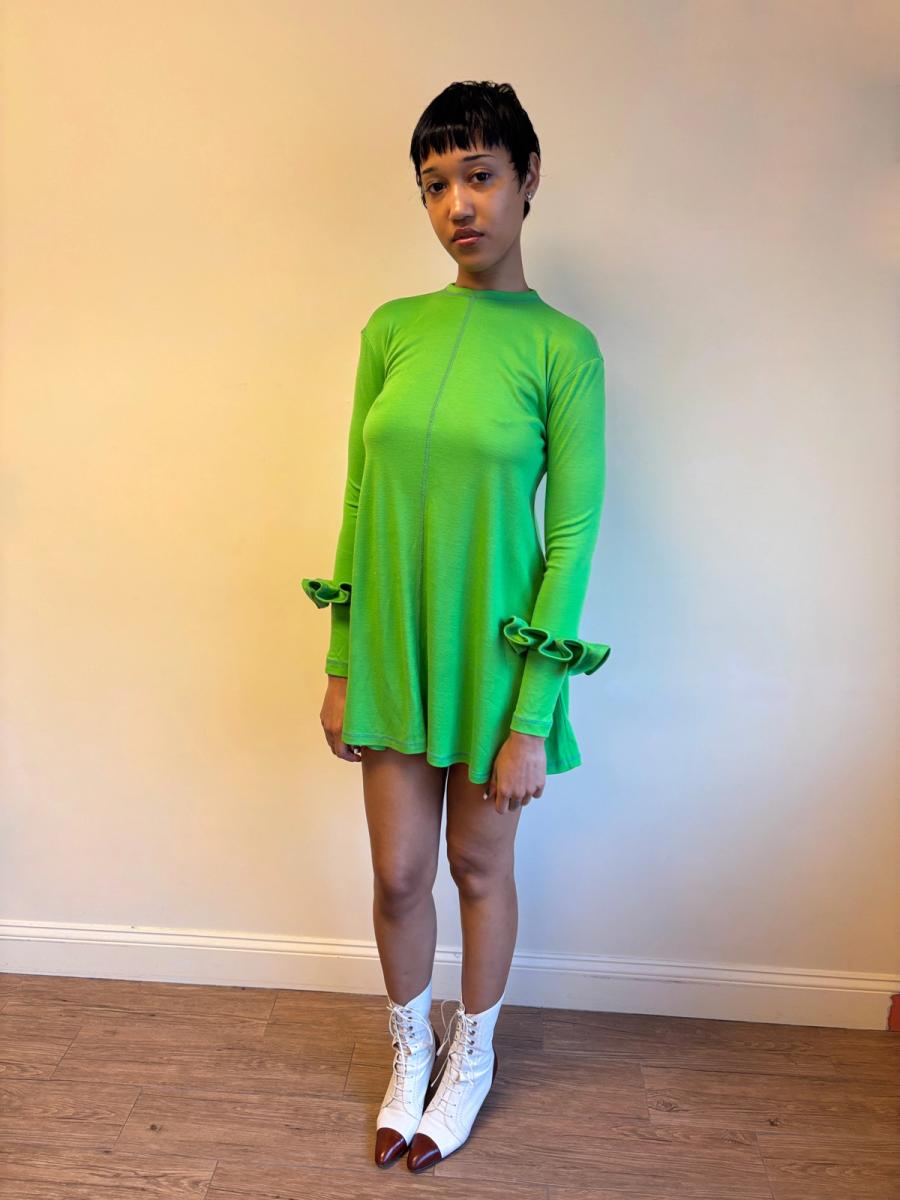 Vintage Chantal Thomass Green Ruffled Trim Dress product image