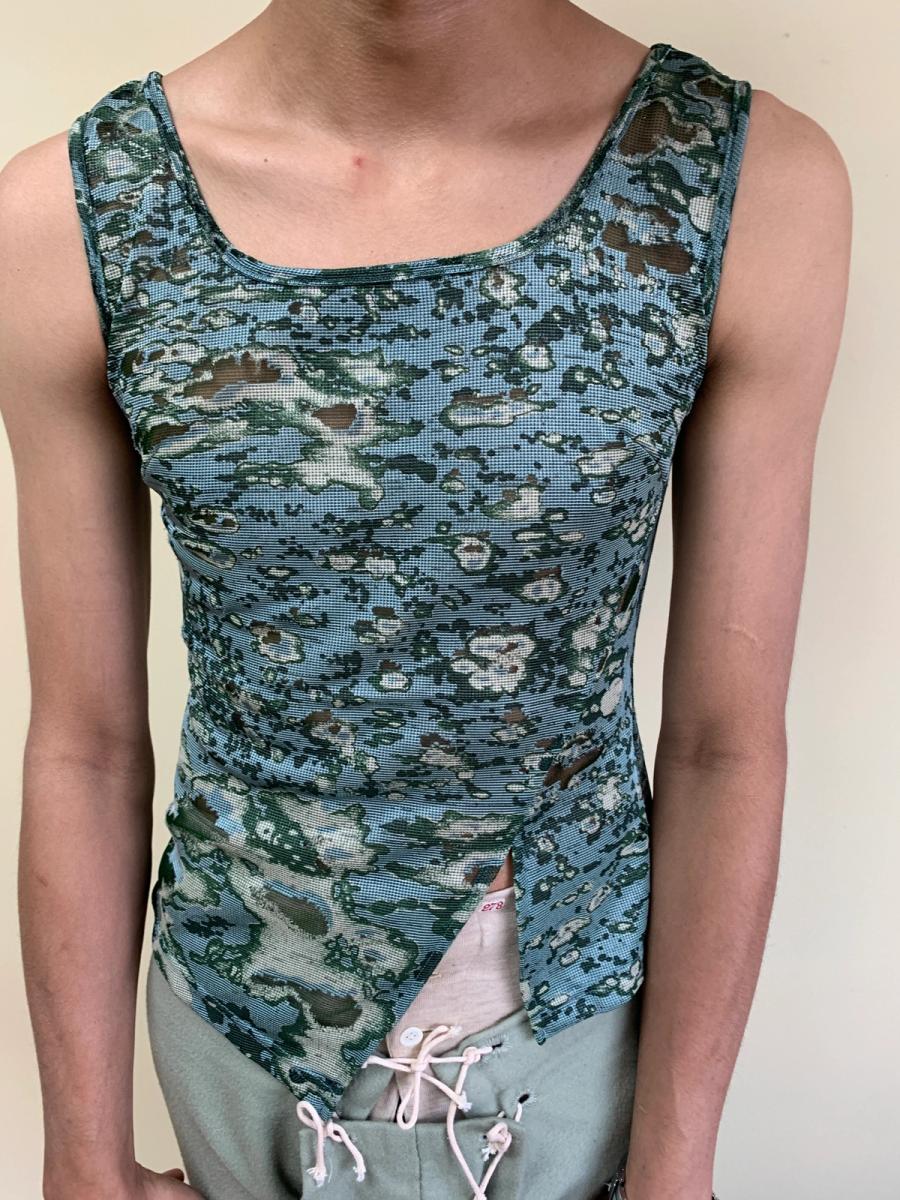 Vintage Beauty: Beast Green Burnout Tank Top product image