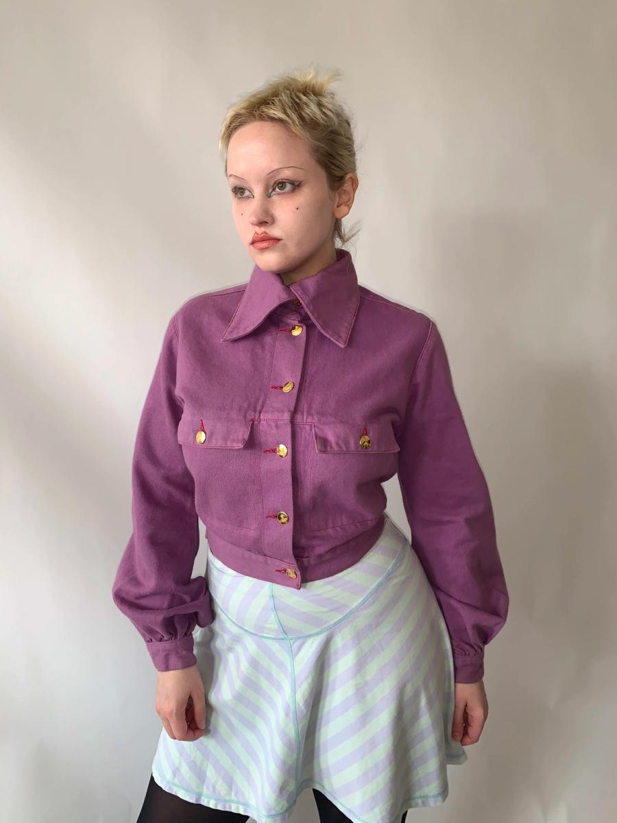 90s Vivienne Westwood Pastel Striped Orb Mini Skirt product image