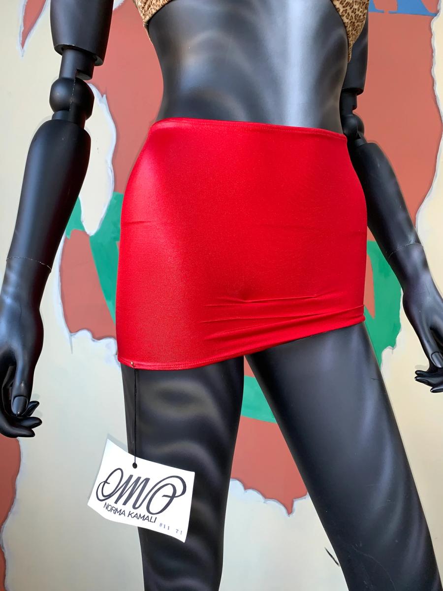 Deadstock 80s OMO Norma Kamali Red Swim Skort product image