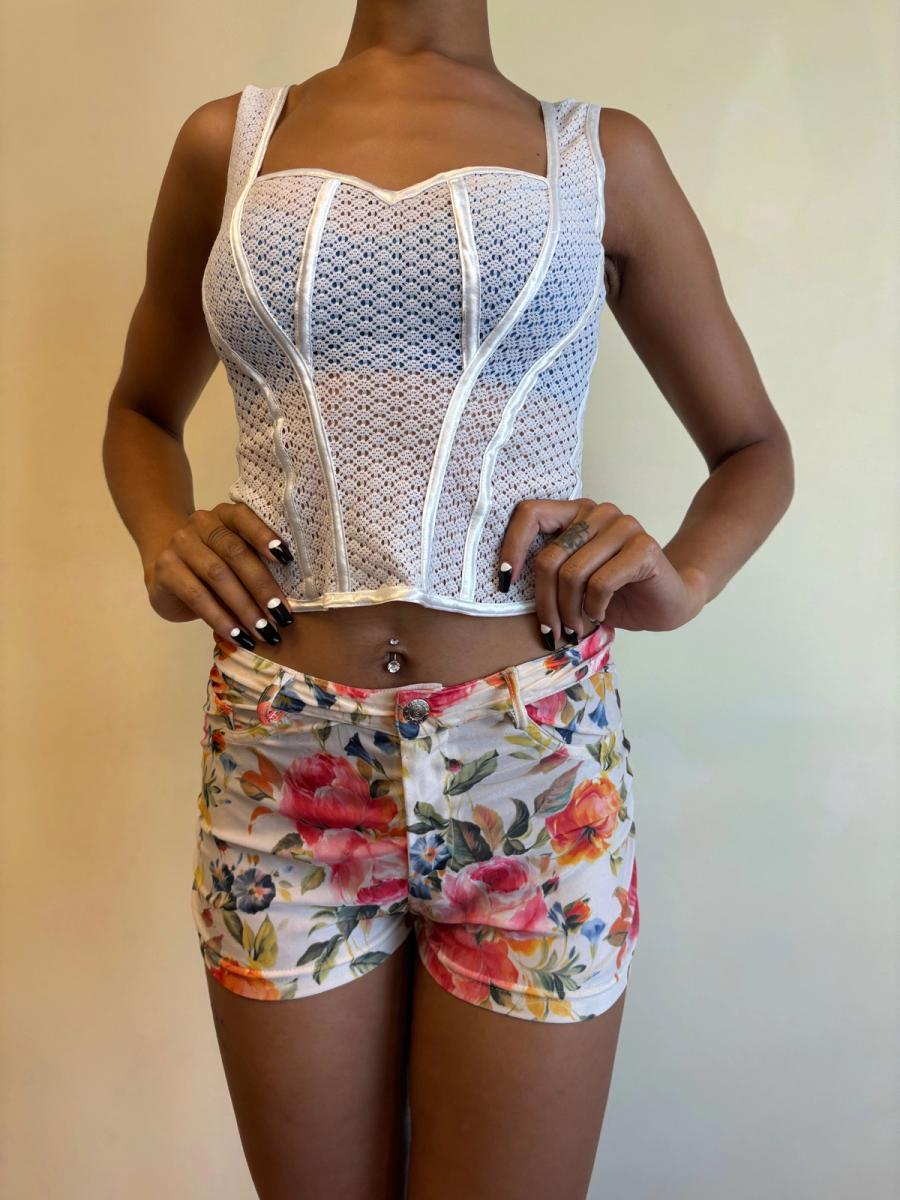 90s Chantal Thomass Seamed Lace Bustier Top product image
