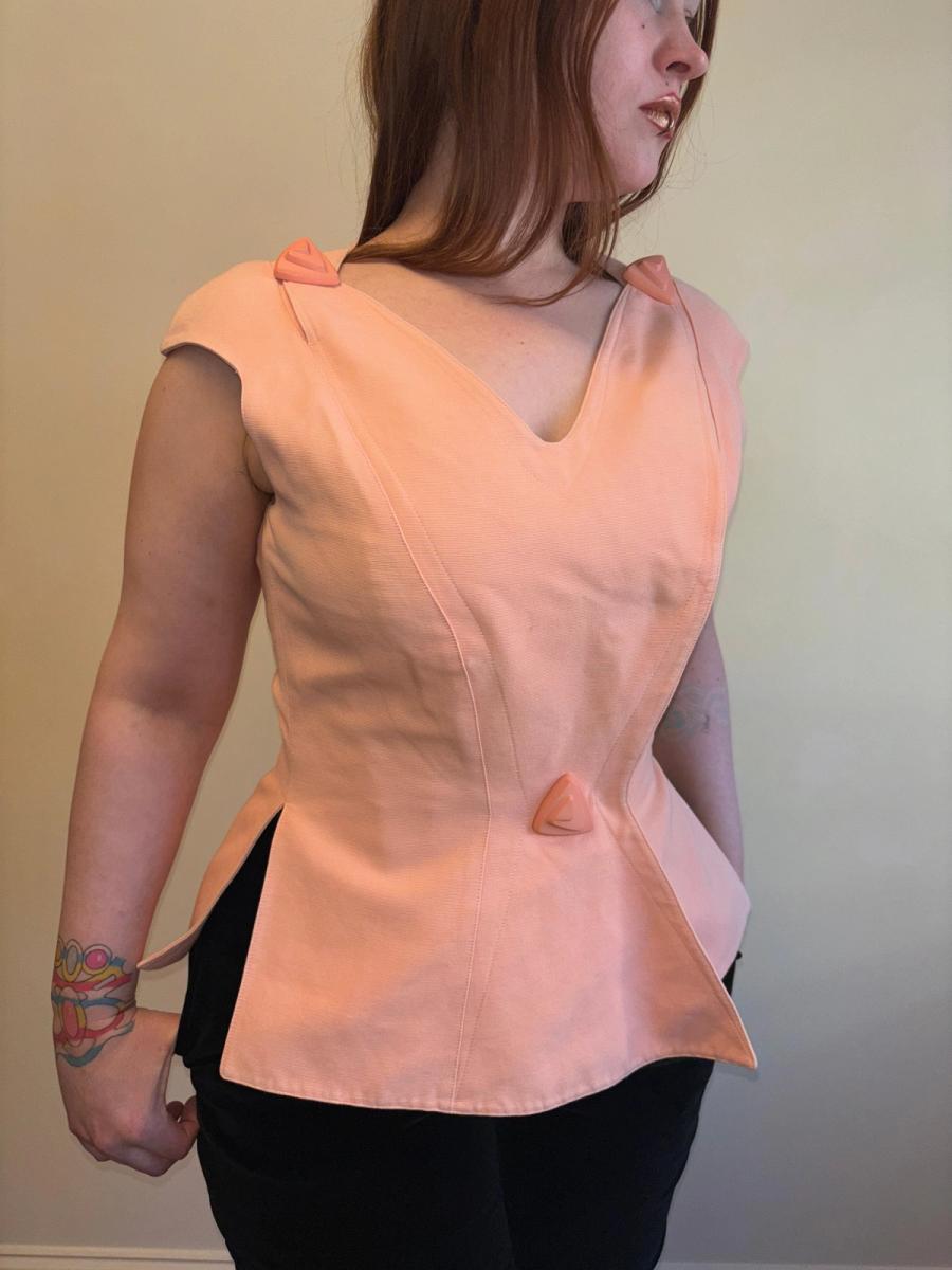80s Thierry Mugler Sculptural Pink Top product image