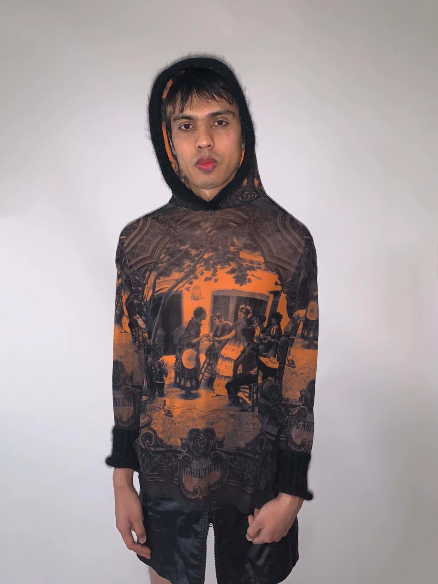 Jean Paul Gaultier Hooded Toile Mesh Top  product image