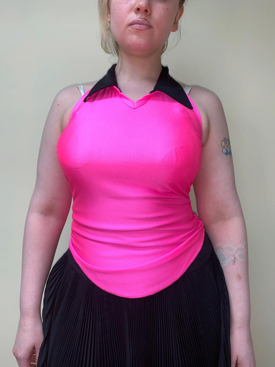 90s Jean-Paul Gaultier Hot Pink Spandex Halter product image