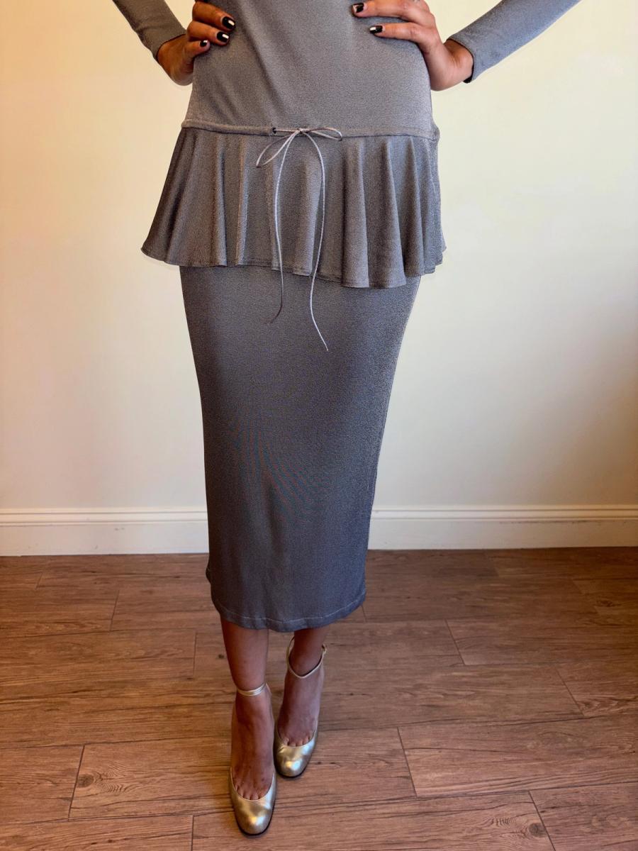 Vintage Chantal Thomass Pewter Drop Waist Ruffle Dress product image