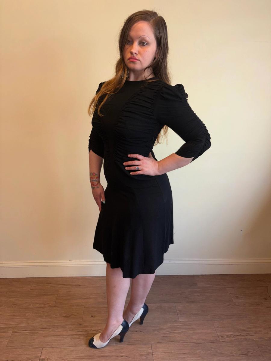 Norma Kamali OMO 80s does 40s Ruched Crepe Dress product image
