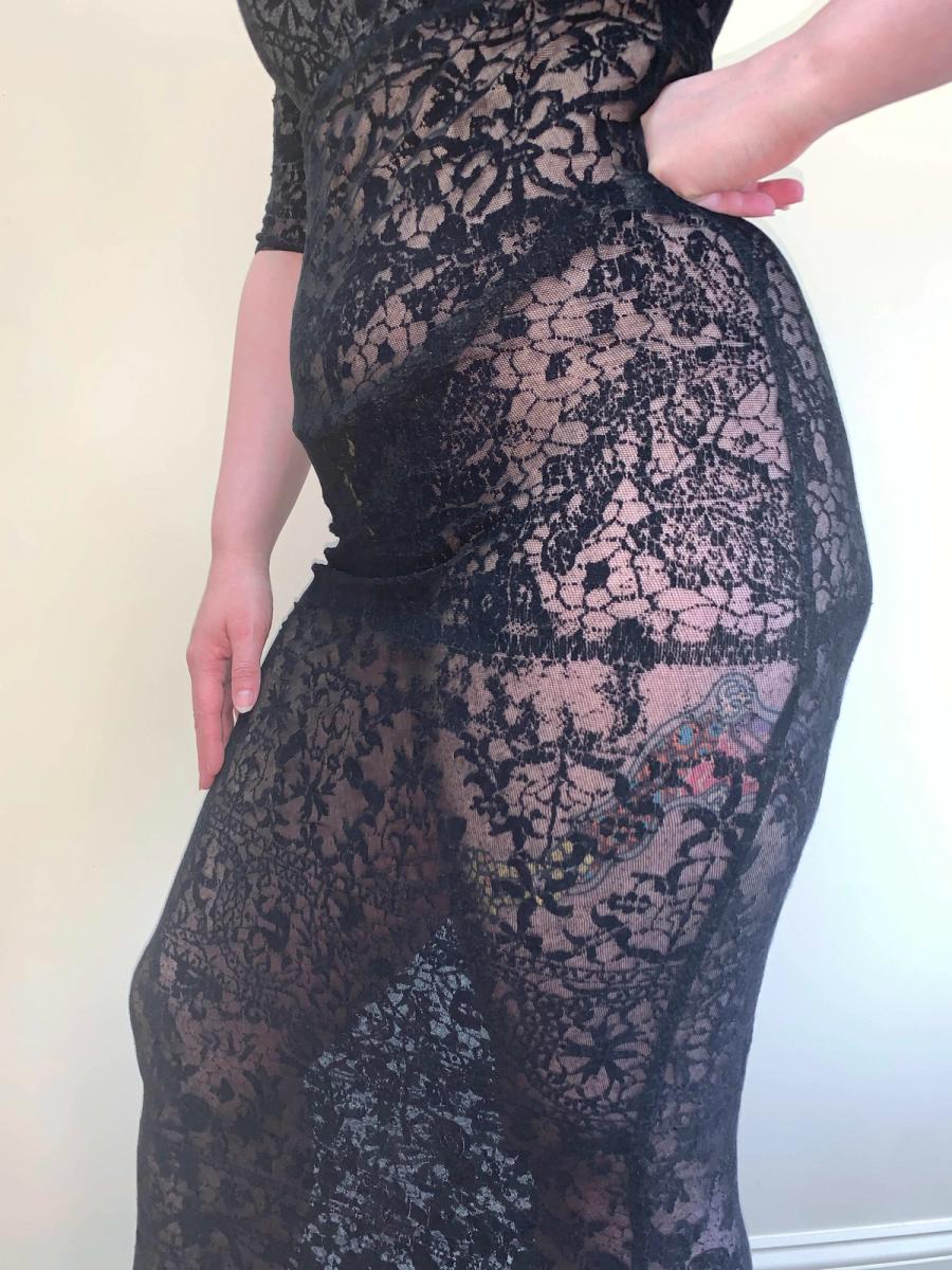 A/W 1992-93 Vivienne Westwood Flocked Tulle Regency Corset Dress product image