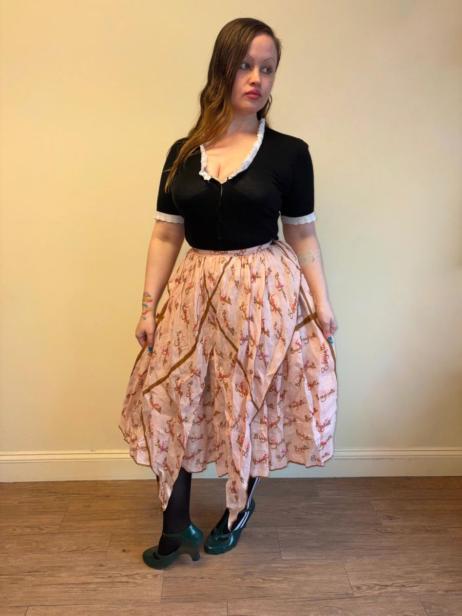 70s Laura Biagiotti Apron Signature Skirt product image