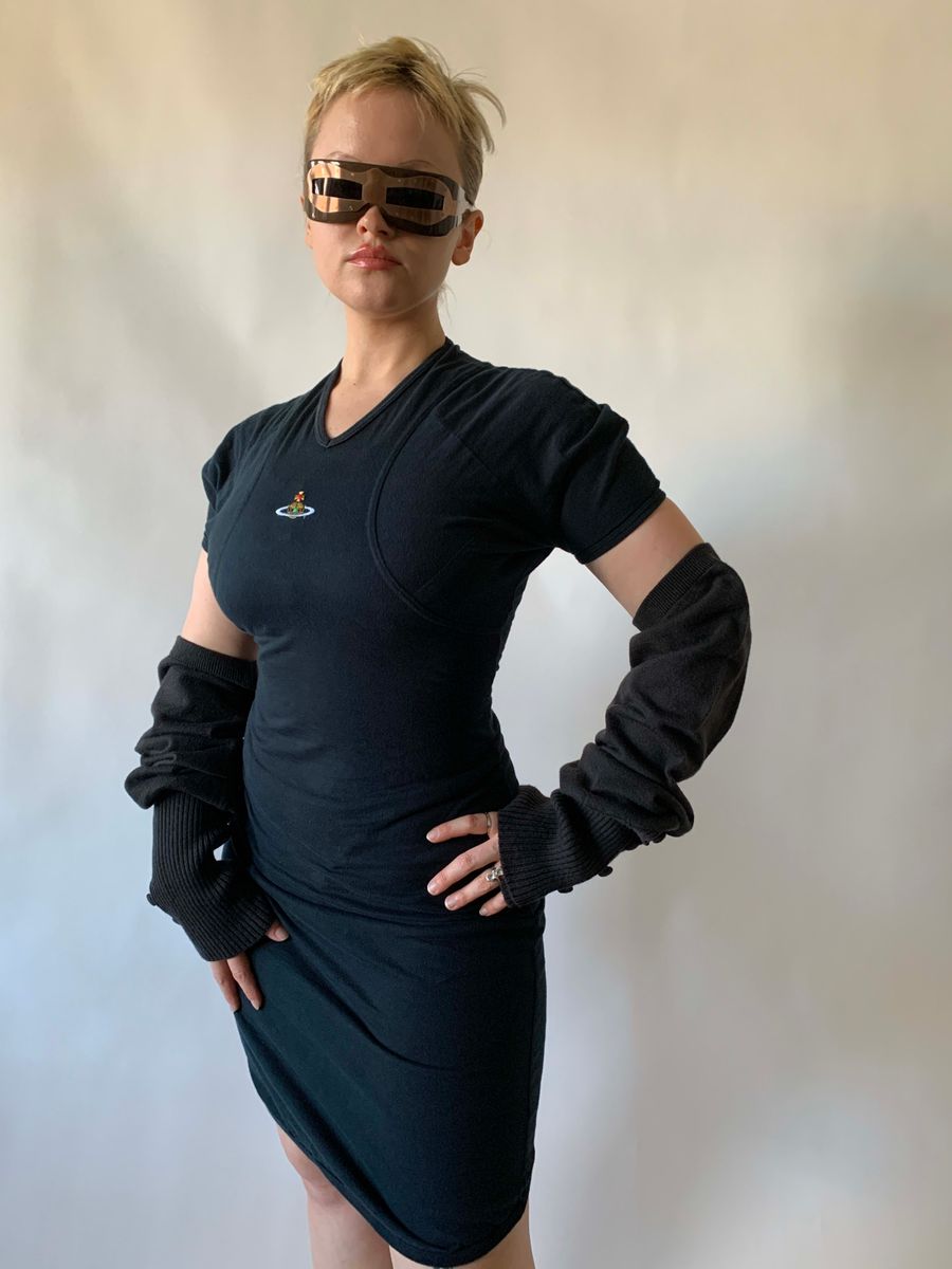 90s Vivienne Westwood Orb Black Dress product image