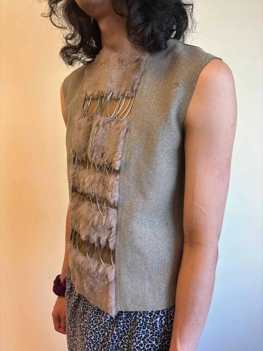 Emmanuelle Khanh Cutout Fur and Metal Tanktop product image