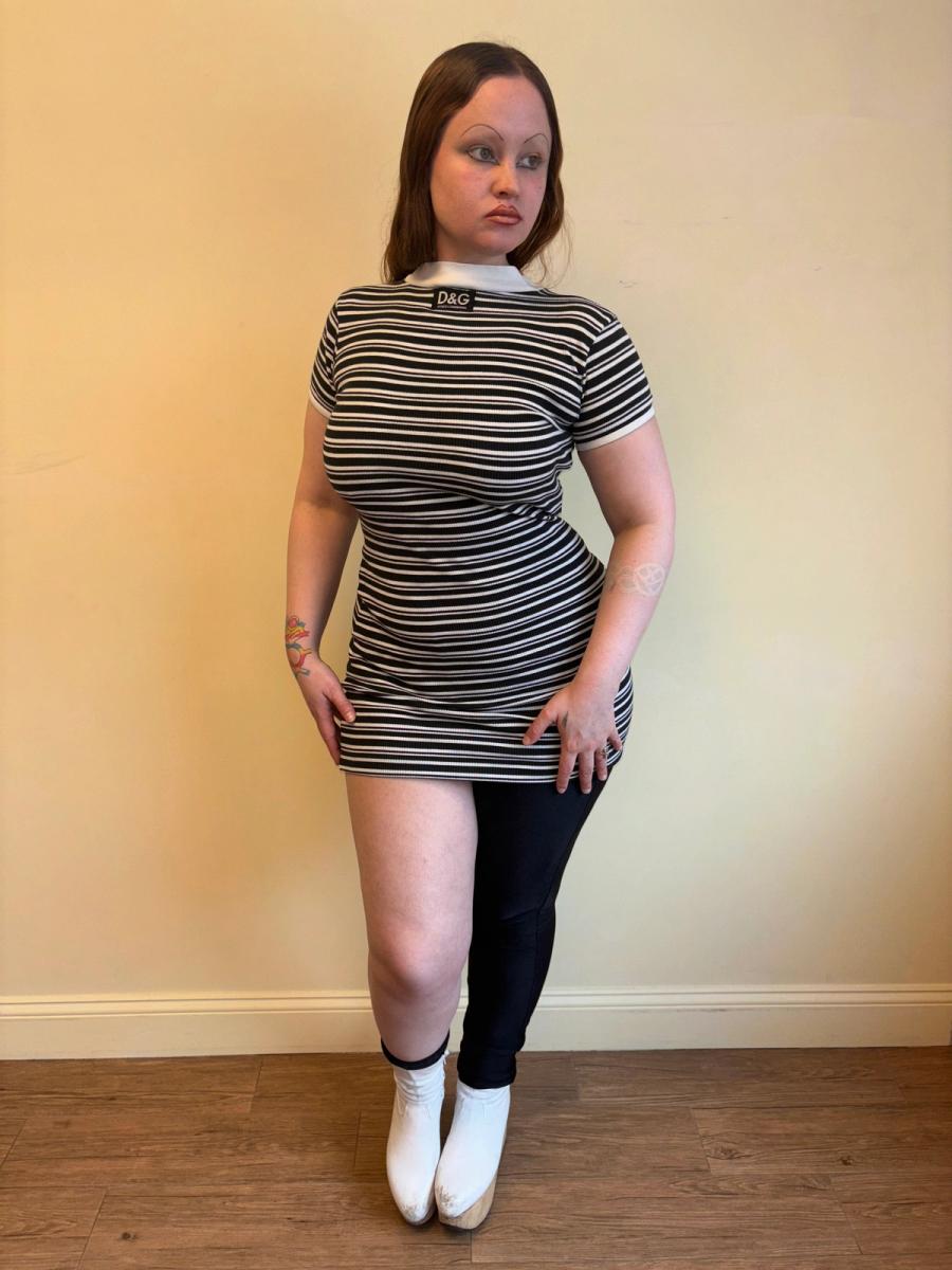 90s D&G Striped Ribbed Dress  product image