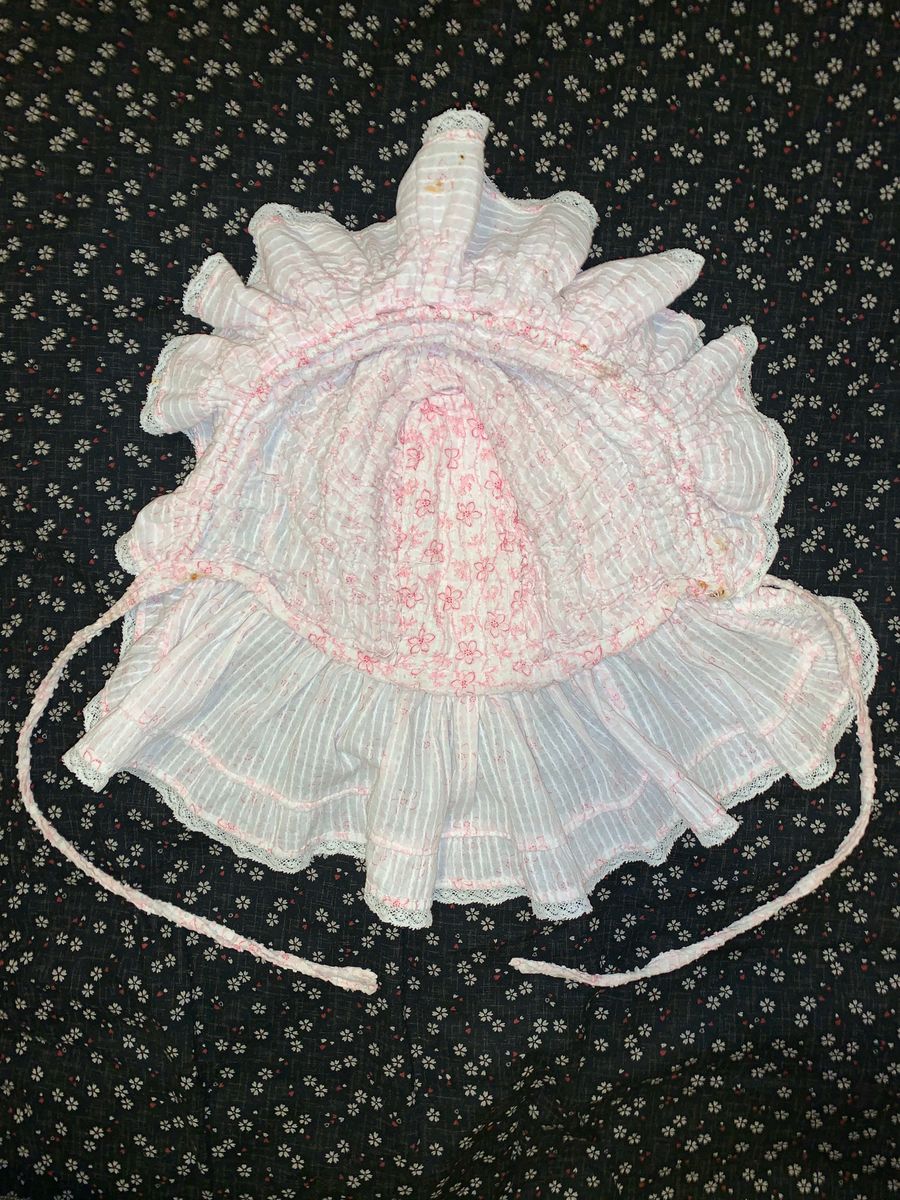 1880s Pink French Calico Bonnet product image