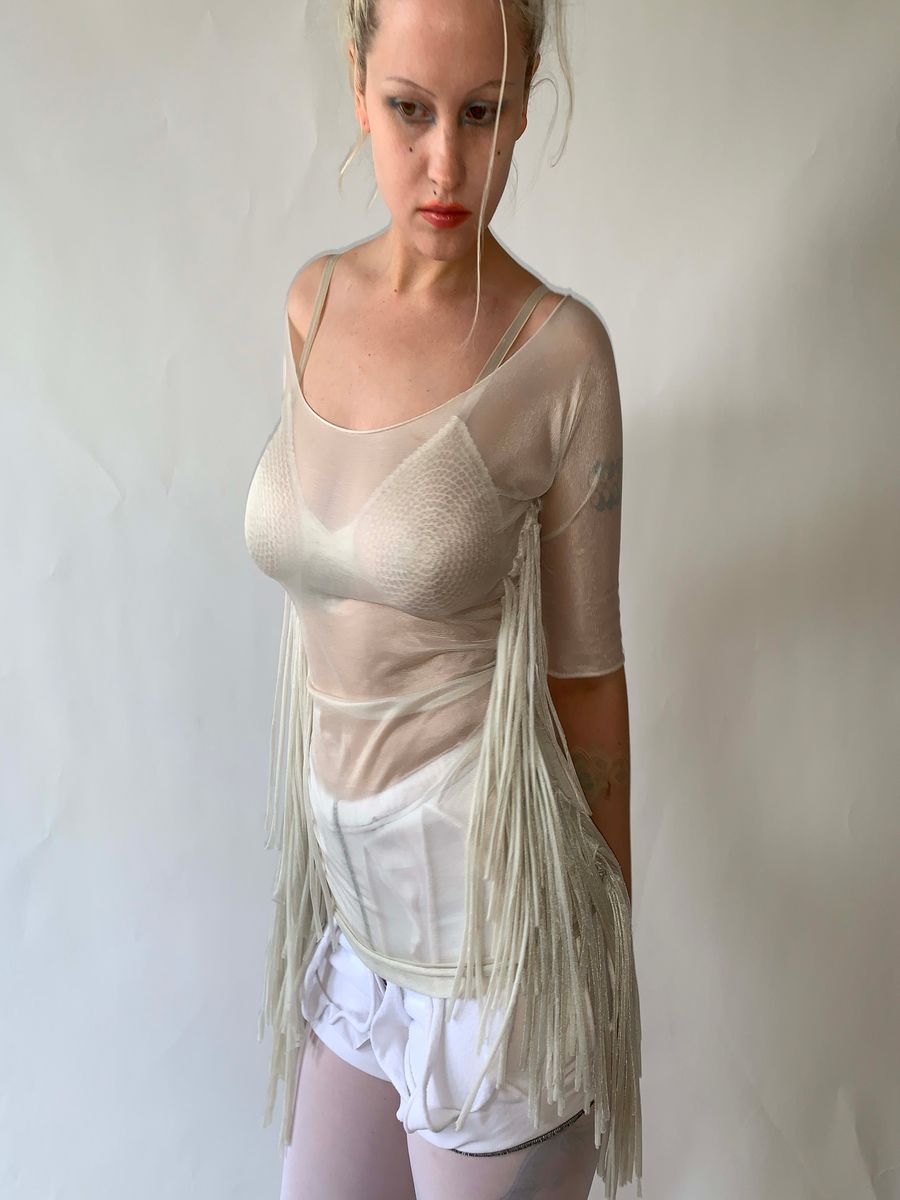 90s Pearlescent Fringe Tunic product image
