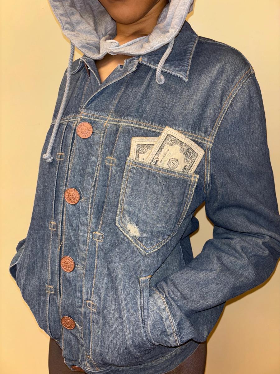 Fake London Genius Denim Jacket with Money product image