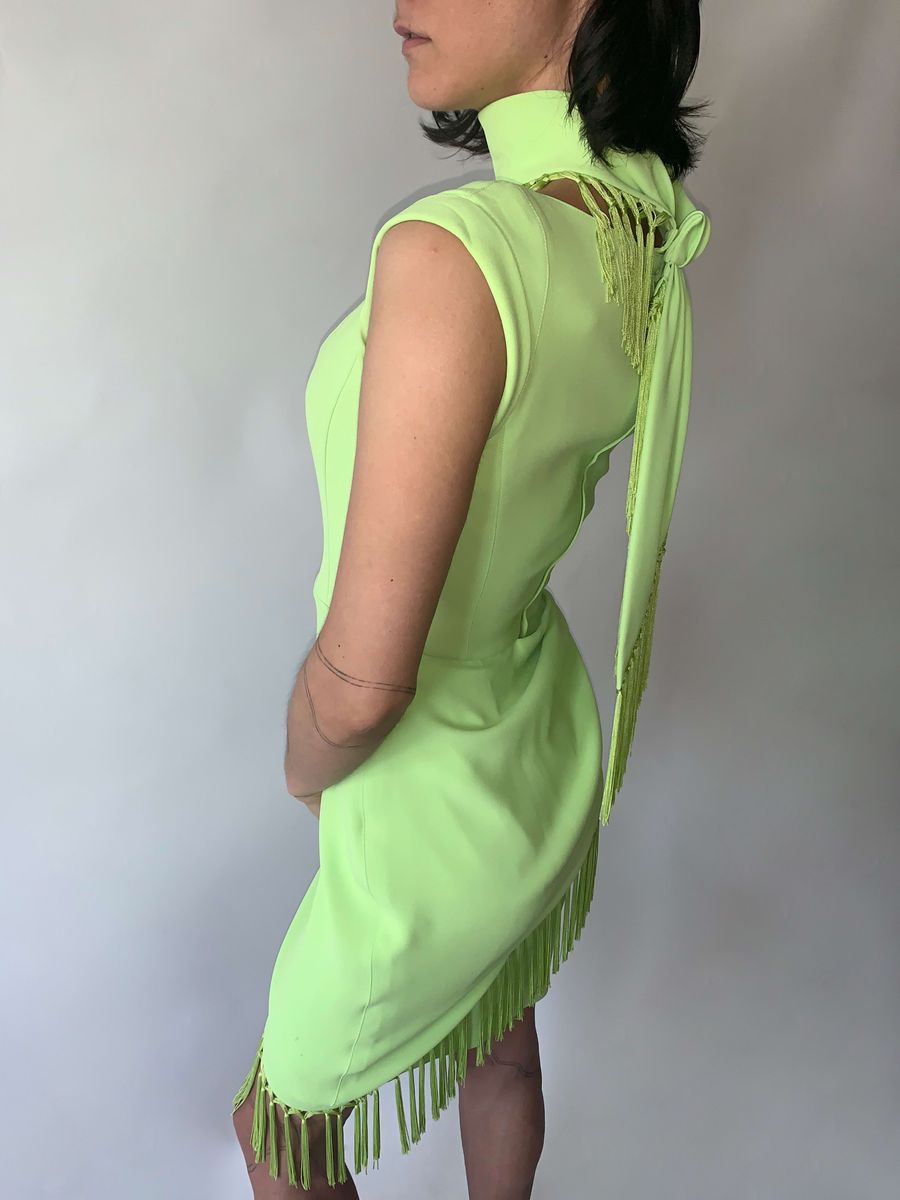 1990s Thierry Mugler Fringe "Tie" Dress product image