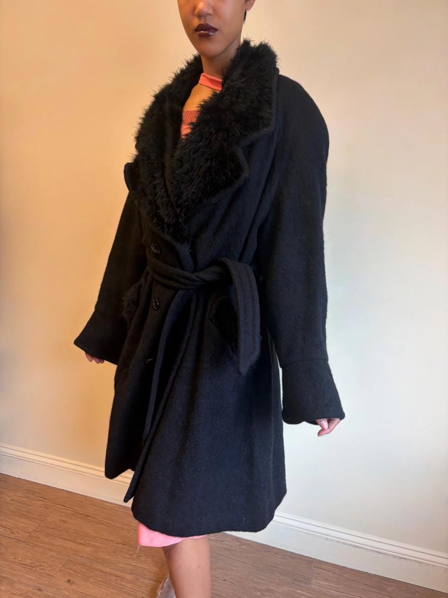 Vintage Chantal Thomass Mohair and Marabou Trench Coat product image