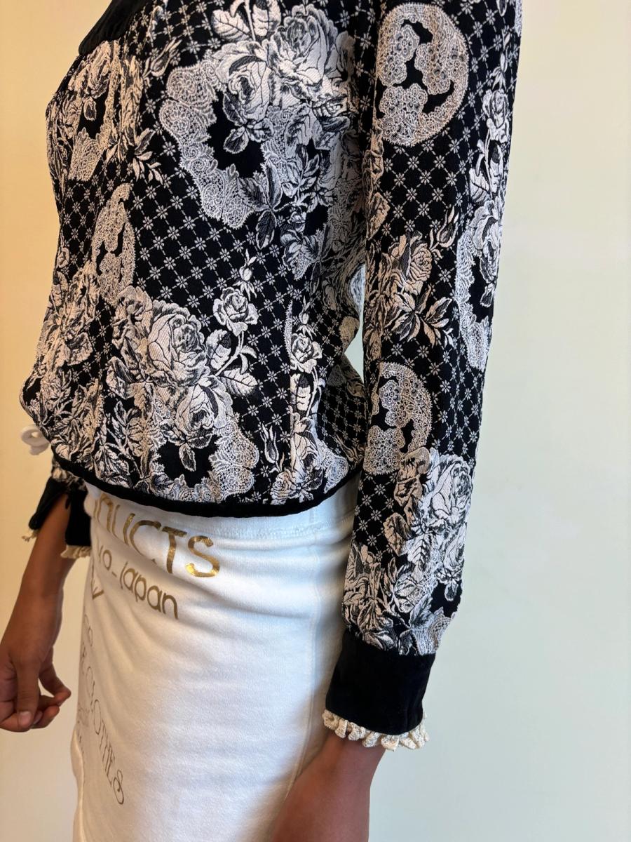 80s Chantal Thomass Velvet Floral Top product image