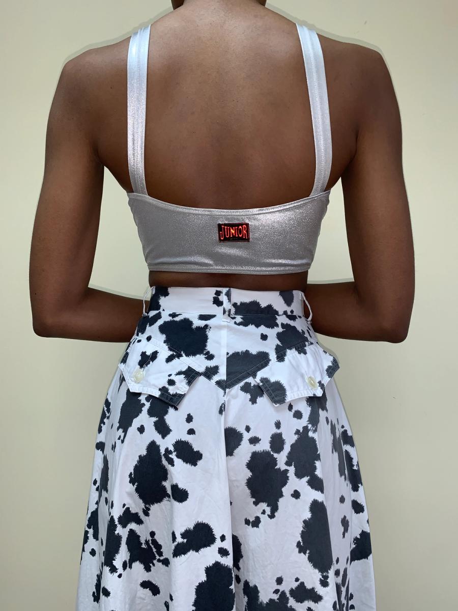 80s Norma Kamali Cow Print Skirt product image