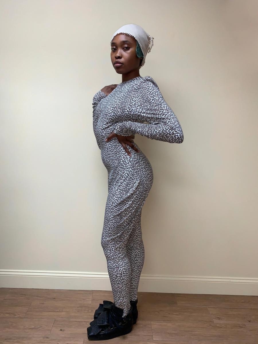 80s Norma Kamali Cheetah Print Bodysuit product image