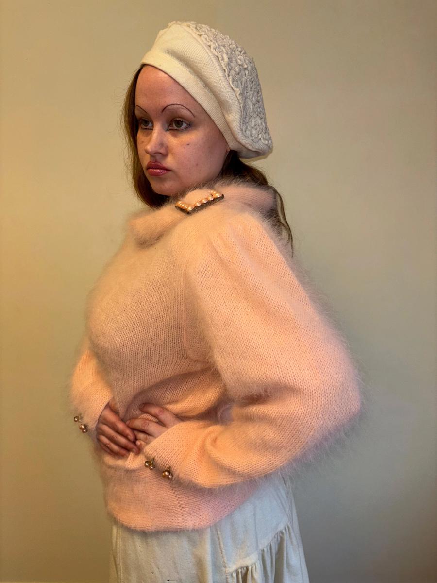 1980s Angora Pink Sweater product image