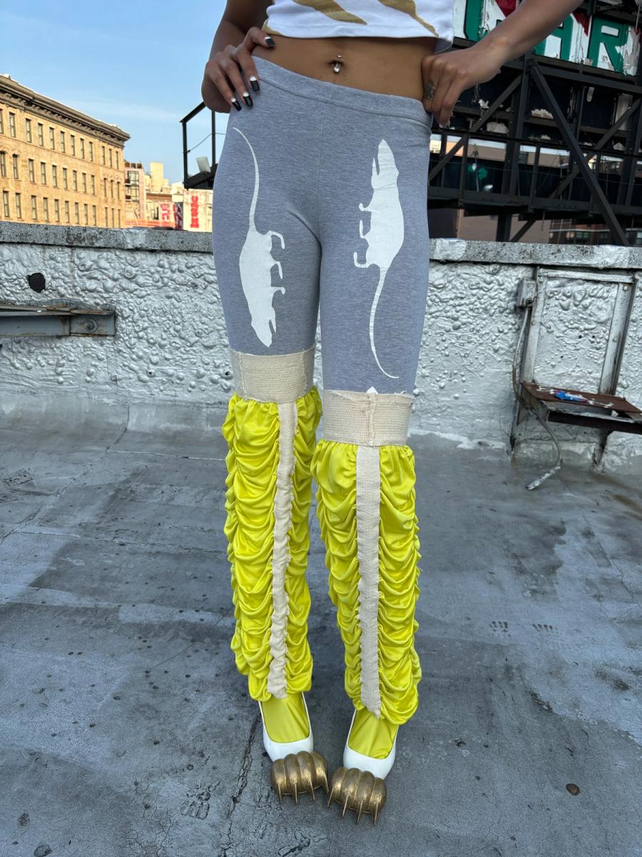 Extra Long Antique Jockstrap Legwarmers - Electric Yellow product image