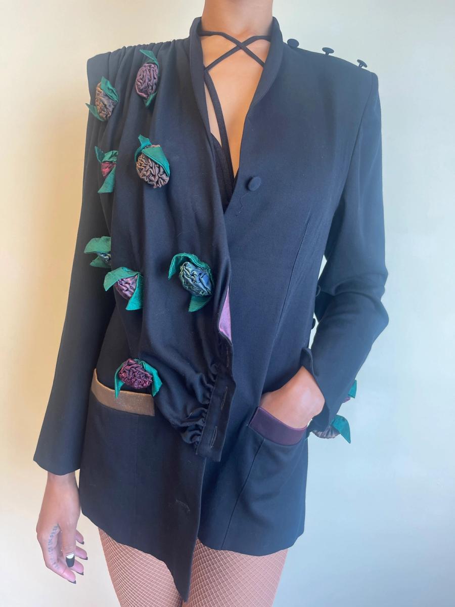 1980s Günther Schlamor Dimensional Flower Blazer product image
