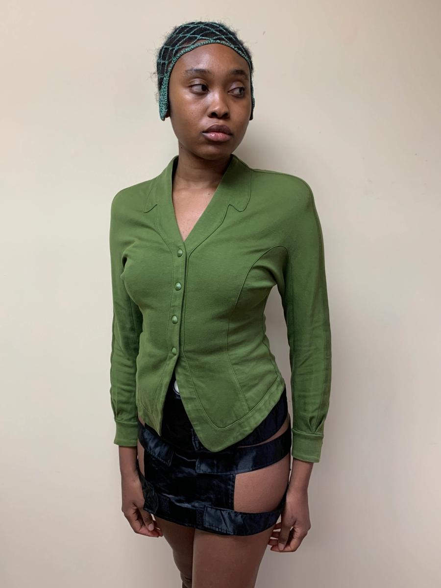 Thierry Mugler Green Cotton Blazer product image