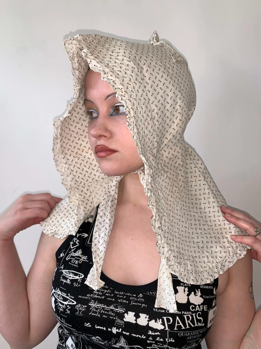 Antique Calico Sunbonnet with Button Detail product image