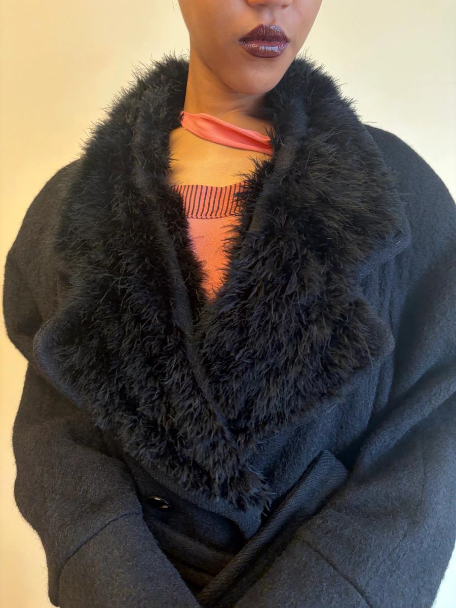 Vintage Chantal Thomass Mohair and Marabou Trench Coat product image