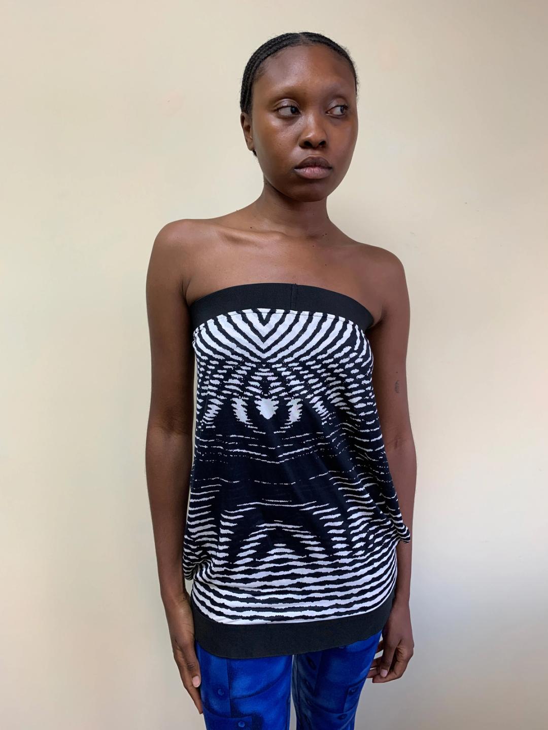 2000s Margiela Zebra Print Cutout Dress 2000s Margiela Zebra Print Cutout Dress