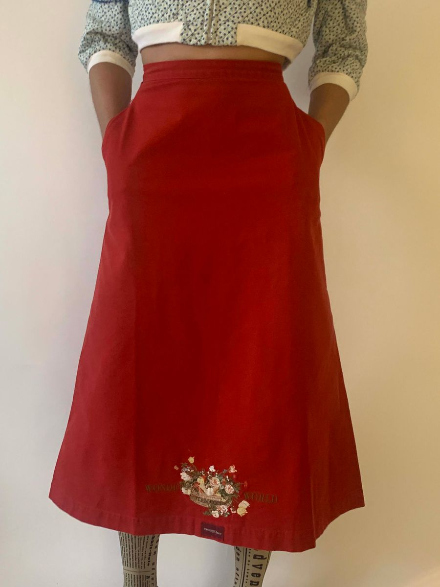 Wonderful World by Kaneko Isao Apron Skirt with Rich Embroidered Basket product image