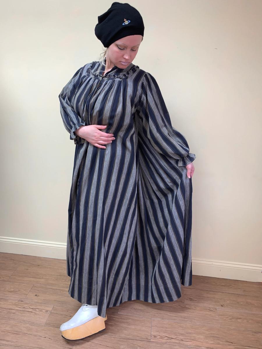 Antique Victorian Striped Wrapper Gown product image