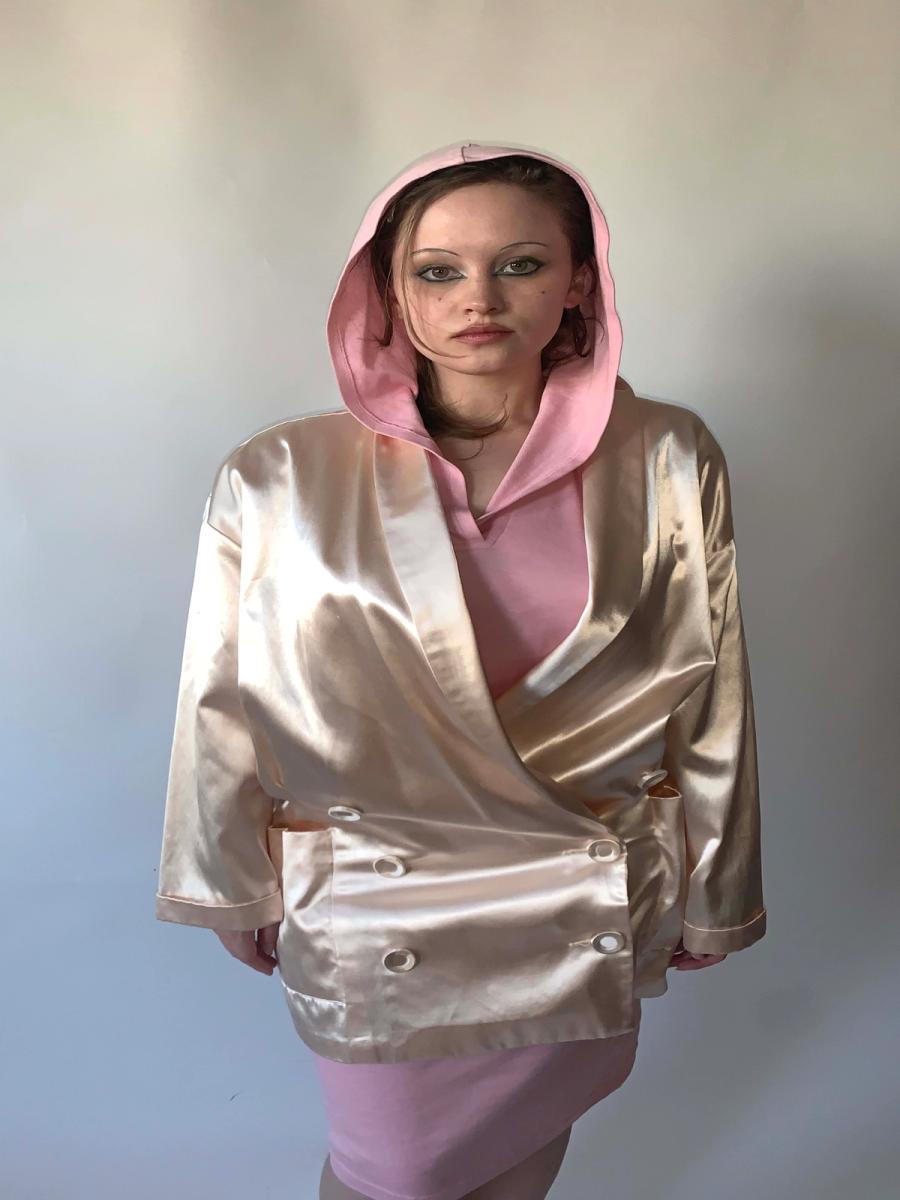 1980s Norma Kamali Slouchy Satin Blazer  product image