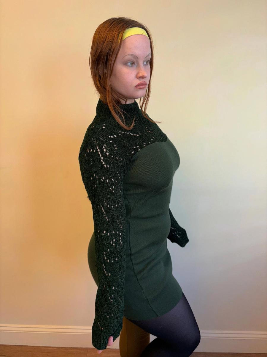 Vintage Chantal Thomass Green Chenille Dress product image
