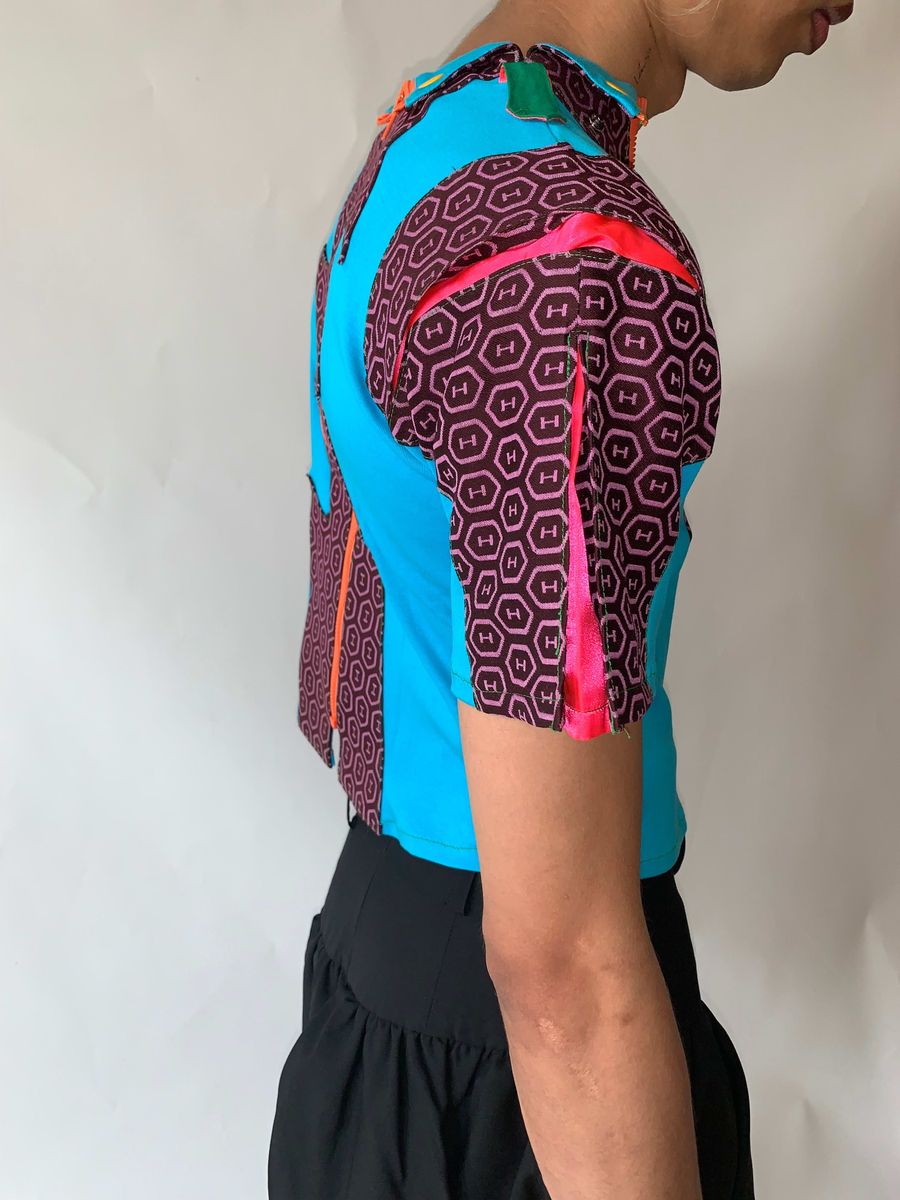 Takuya Angel Teal Patchwork Top product image