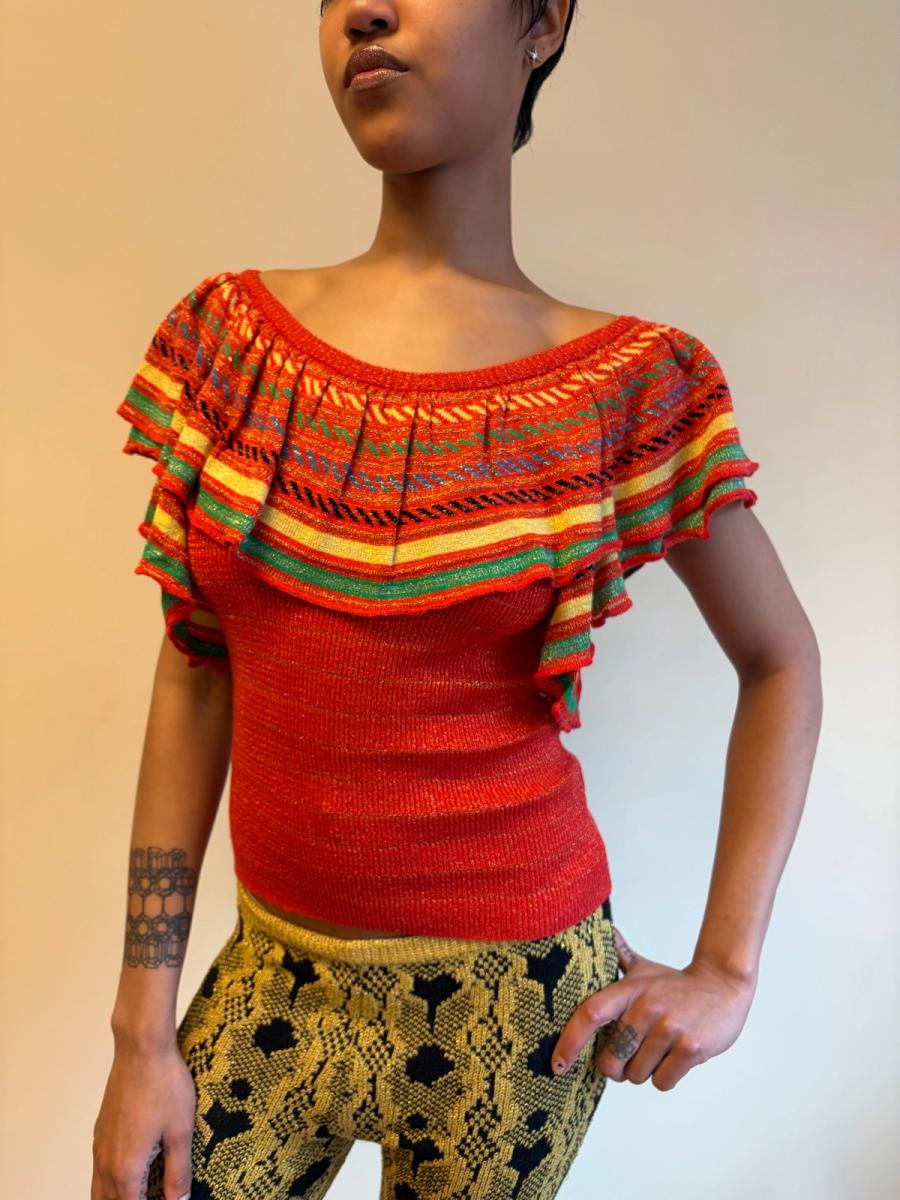 80s Kenzo Red Lurex Top product image