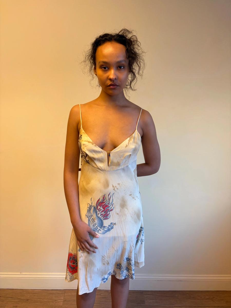 Roberto Cavalli Aged Tattoo Print Slip product image