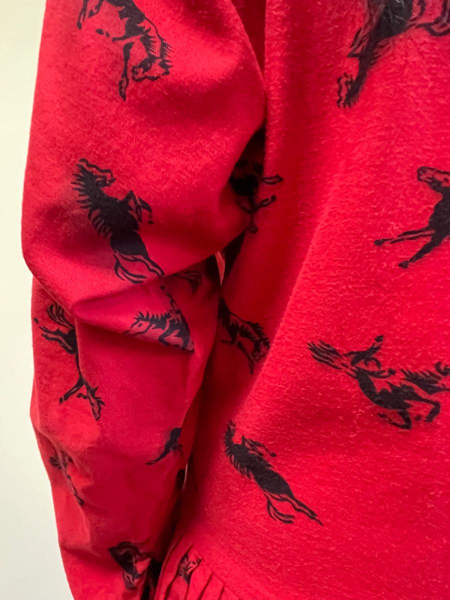 1980s Norma Kamali Flannel Horse Print Dress product image