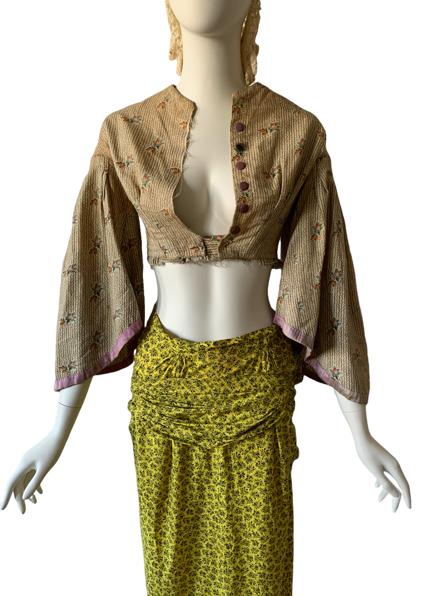 Antique 1850s Wool Challis Dress Top product image