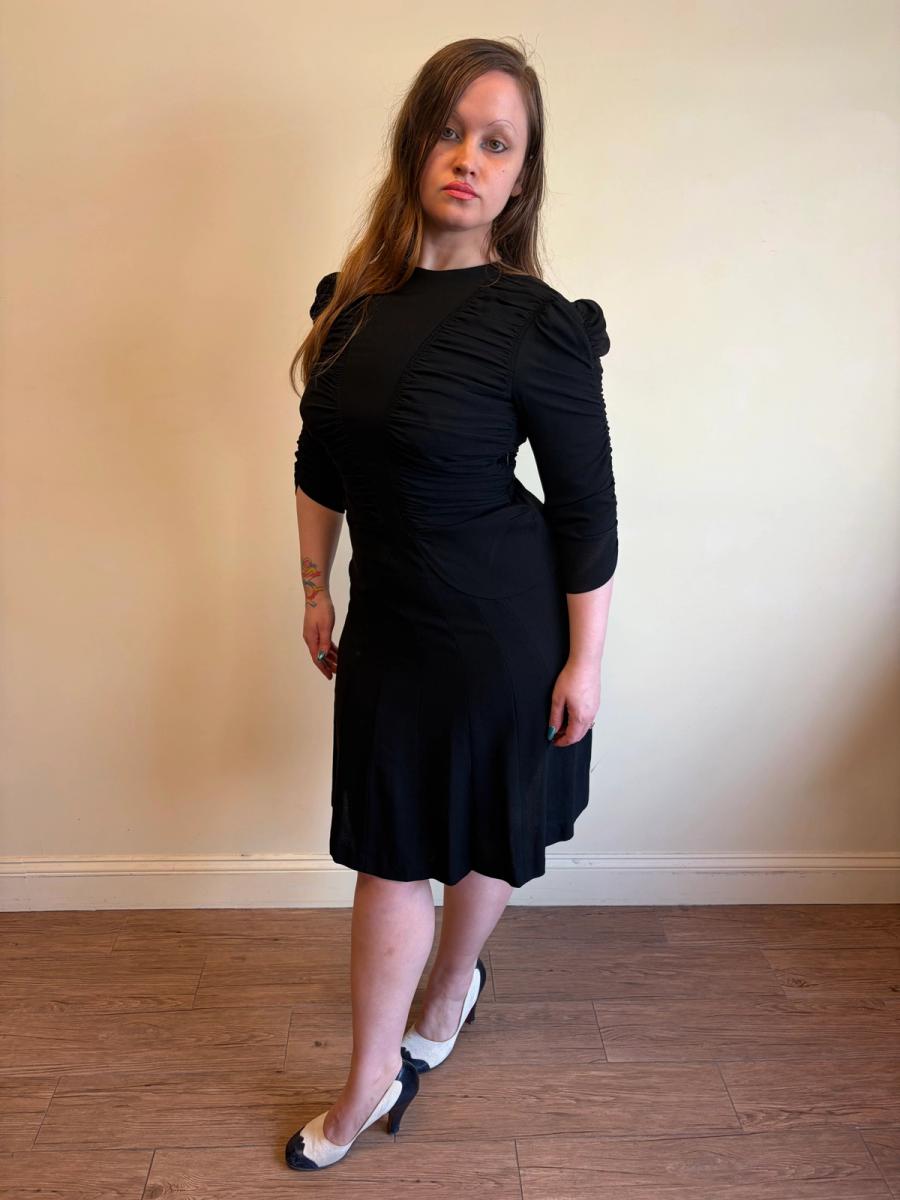 Norma Kamali OMO 80s does 40s Ruched Crepe Dress  product image