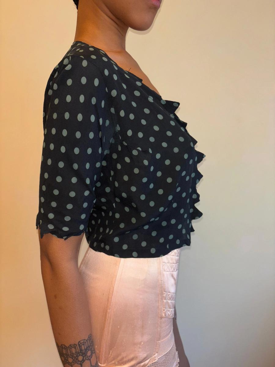 30s Polka Dot Top with Jagged Hem product image