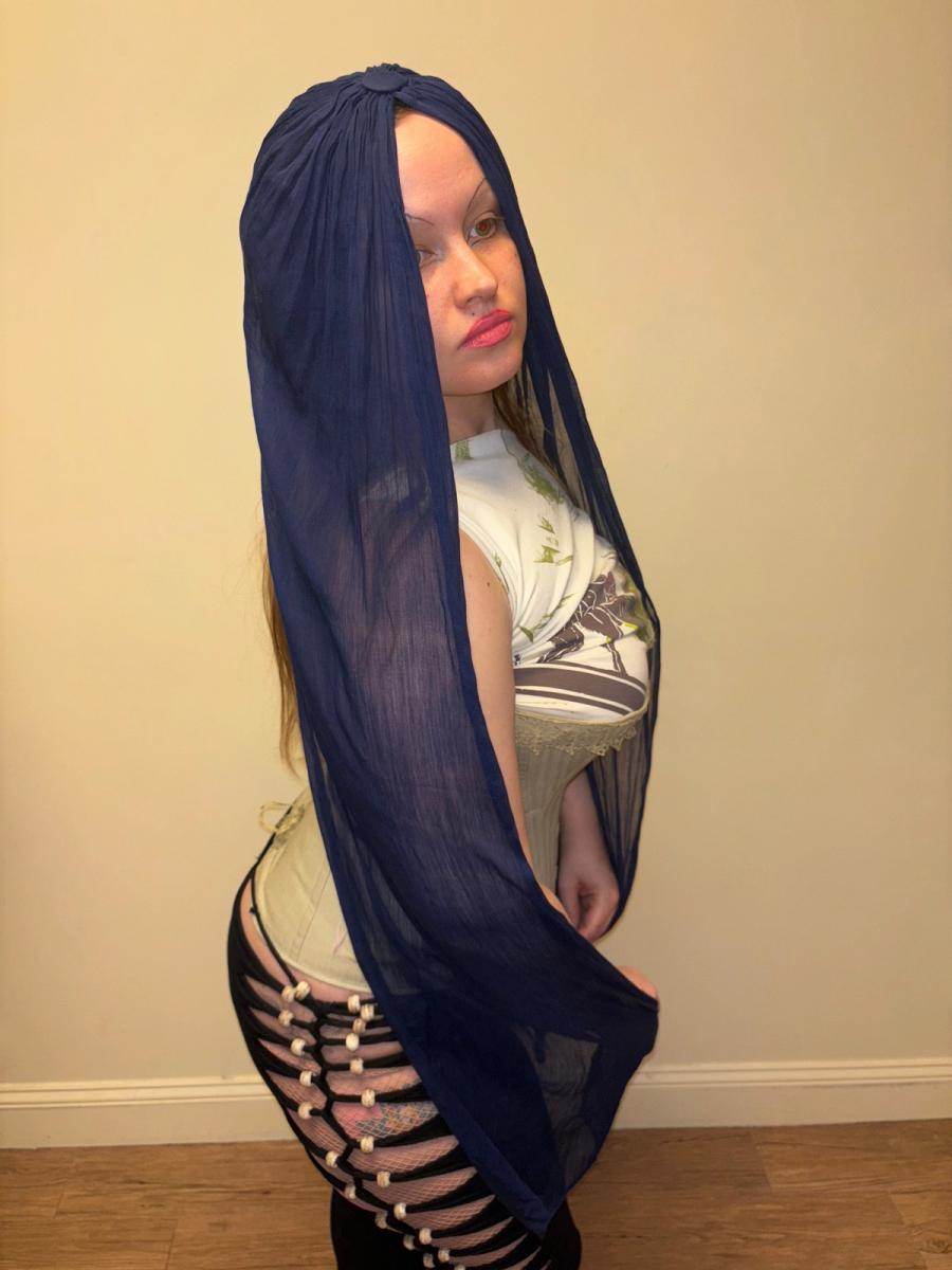 30s or 40s Silk Georgette Headpiece product image
