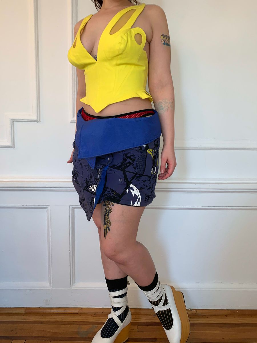 80s Kansai Yamamoto Comic Strip Wrap Skirt product image