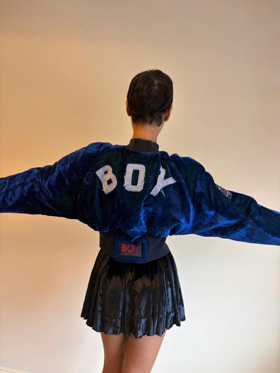 80s-90s Boy London Changeable Blue Velvet Bomber product image