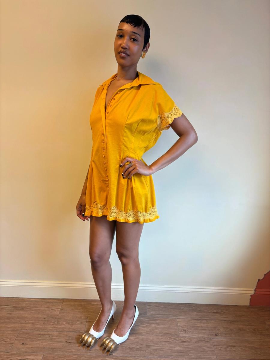 80s Chantal Thomass Yellow Romper product image